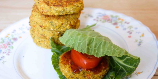 Recipe – Low Fat Falafel Burger With Cabbage Wraps